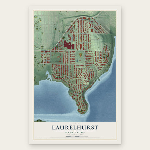 Laurelhurst, Washington map print, the full design