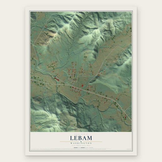 Lebam, Washington map print, the full design