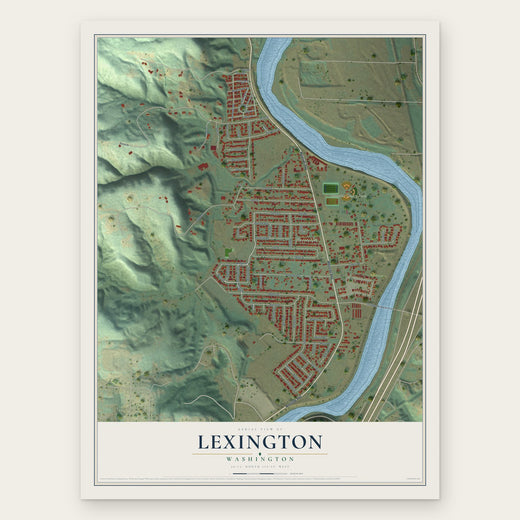 Lexington, Washington map print, the full design