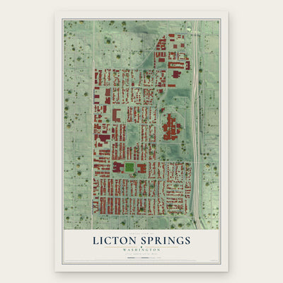 Licton Springs, Washington map print, the full design