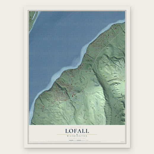 Lofall, Washington map print, the full design