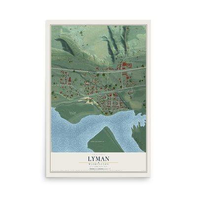 Map of Lyman, Washington, 12 x 18 inch unframed archival matte print