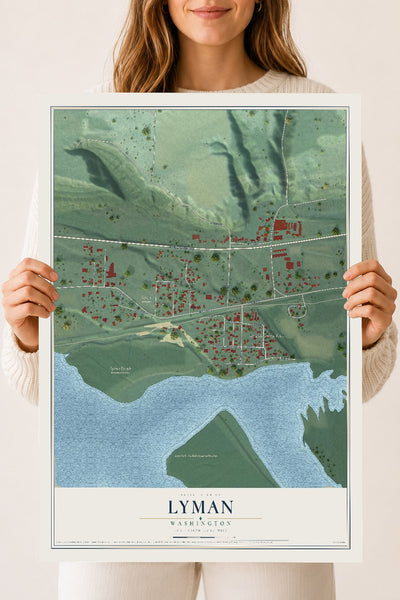 Map of Lyman, Washington, 18 x 24 inch unframed archival matte print