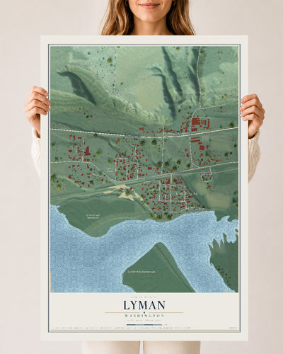 Map of Lyman, Washington, 24 x 36 inch unframed archival matte print
