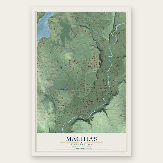 Machias, Washington map print, the full design