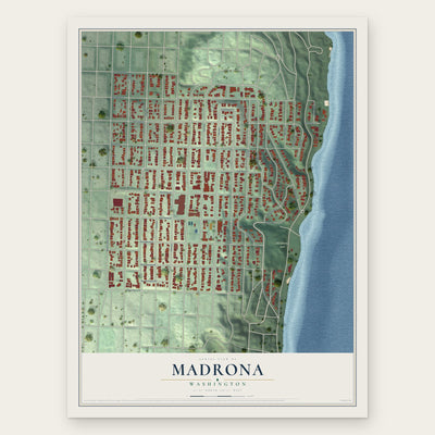 Madrona, Washington map print, the full design
