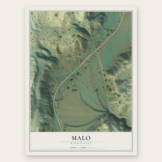 Malo, Washington map print, the full design