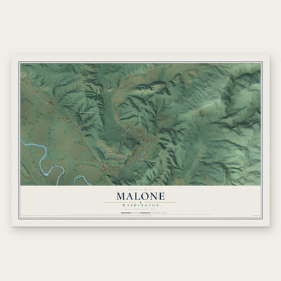 Malone, Washington map print, the full design
