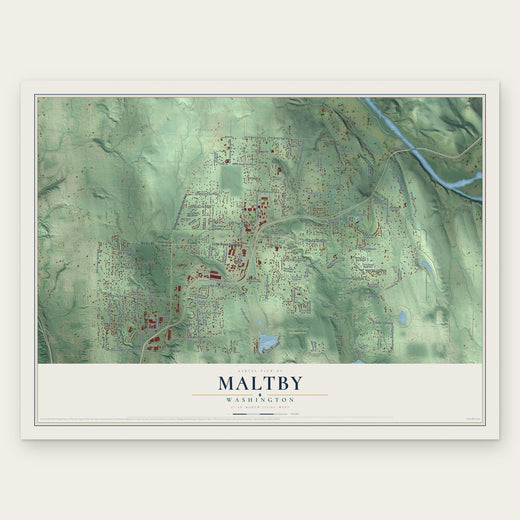 Maltby, Washington map print, the full design