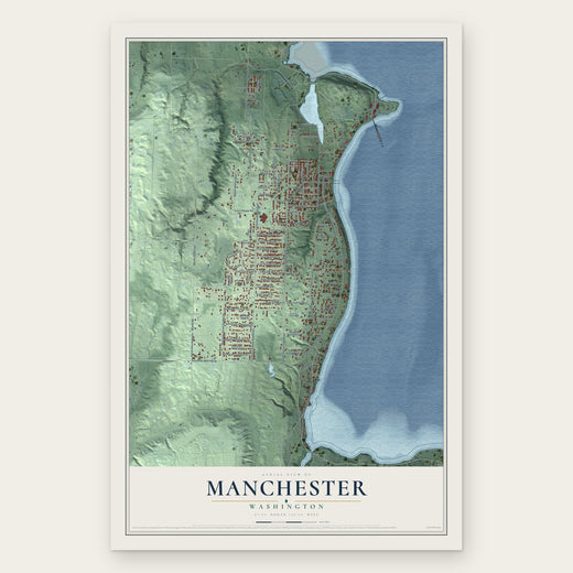 Manchester, Washington map print, the full design
