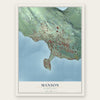 Manson, Washington map print, the full design