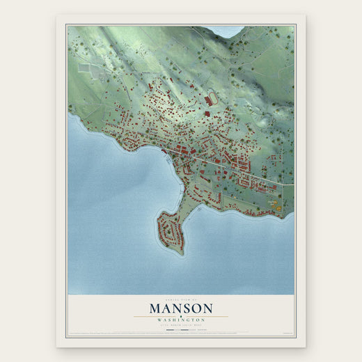 Manson, Washington map print, the full design