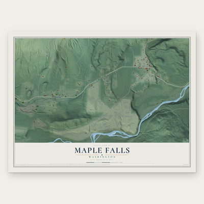 Maple Falls, Washington map print, the full design