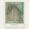 Maple Leaf, Washington map print, the full design