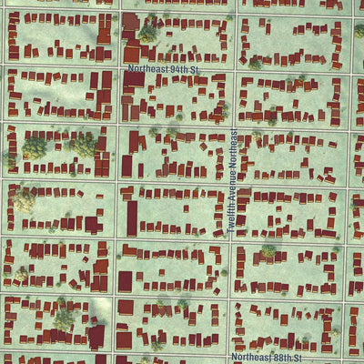 Close-up of the map of Maple Leaf, Washington print showing street and building detail