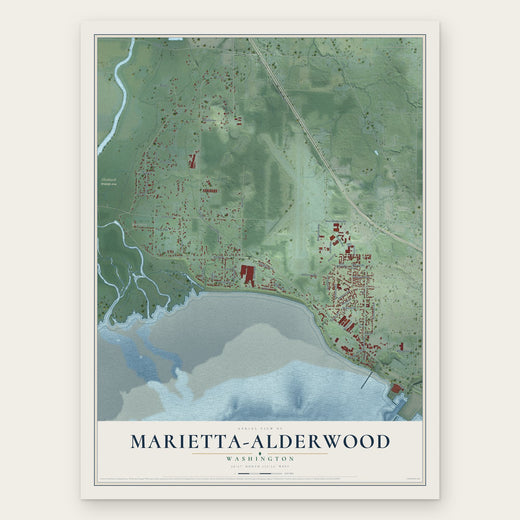 Marietta-Alderwood, Washington map print, the full design