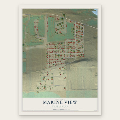 Marine View, Washington map print, the full design