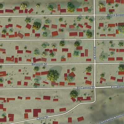 Close-up of the map of Marine View, Washington print showing street and building detail