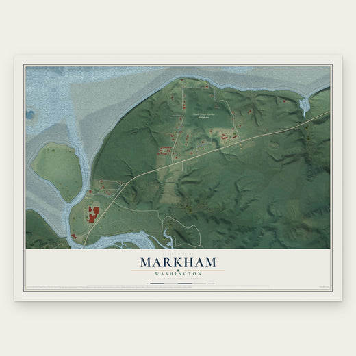Markham, Washington map print, the full design