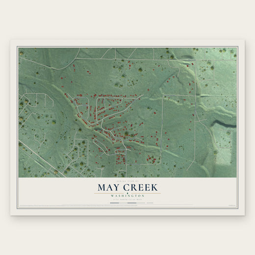 May Creek, Washington map print, the full design
