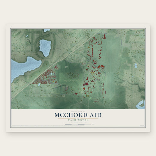 McChord AFB, Washington map print, the full design