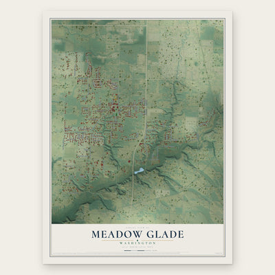 Meadow Glade, Washington map print, the full design
