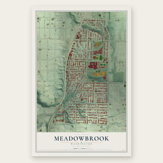 Meadowbrook, Washington map print, the full design