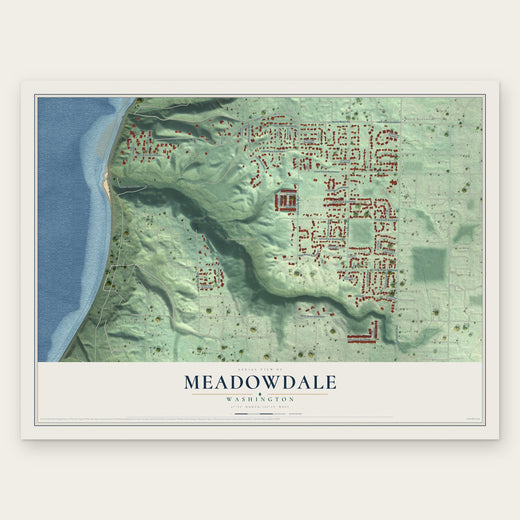 Meadowdale, Washington map print, the full design
