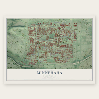 Minnehaha, Washington map print, the full design