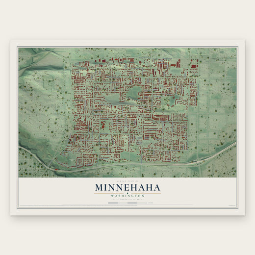 Minnehaha, Washington map print, the full design