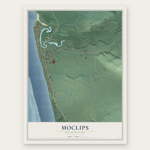 Moclips, Washington map print, the full design