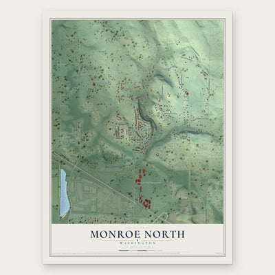 Monroe North, Washington map print, the full design