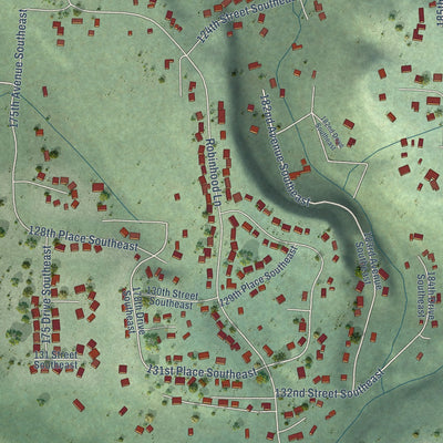 Close-up of the map of Monroe North, Washington print showing street and building detail