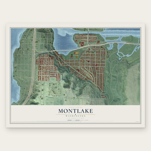 Montlake, Washington map print, the full design