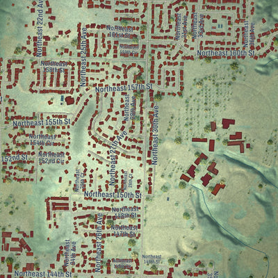 Close-up of the map of Mount Vista, Washington print showing street and building detail