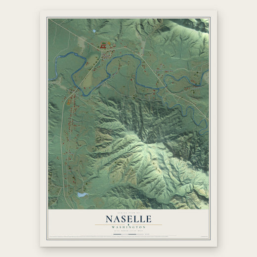 Naselle, Washington map print, the full design