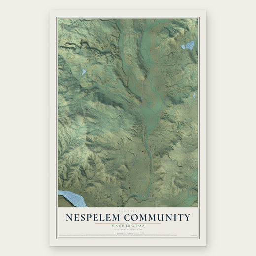 Nespelem Community, Washington map print, the full design