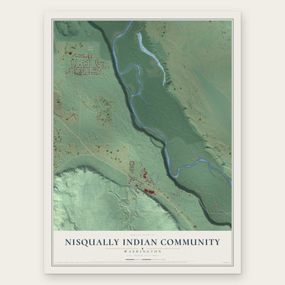 Nisqually Indian Community, Washington map print, the full design
