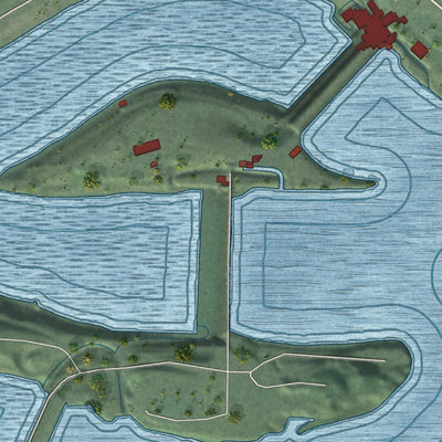 Close-up of the map of North Bonneville, Washington print showing street and building detail