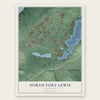 North Fort Lewis, Washington map print, the full design