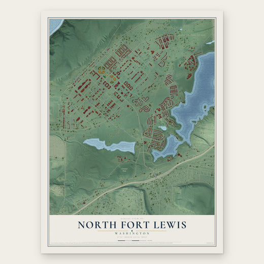 North Fort Lewis, Washington map print, the full design