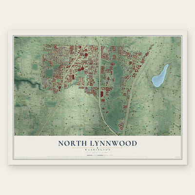 North Lynnwood, Washington map print, the full design