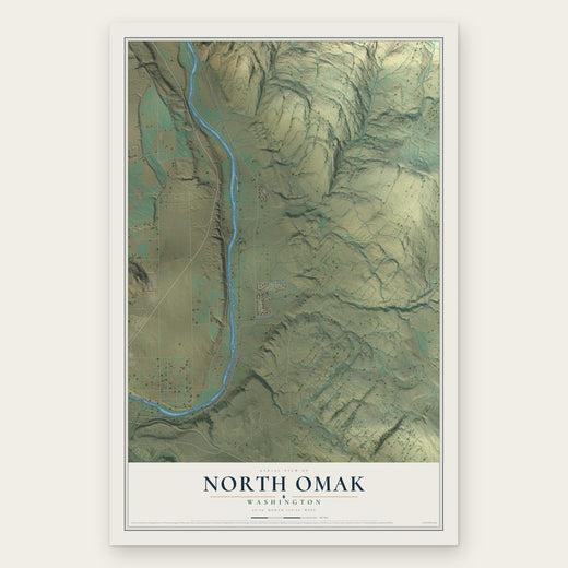 North Omak, Washington map print, the full design