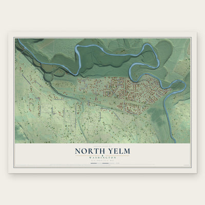 North Yelm, Washington map print, the full design