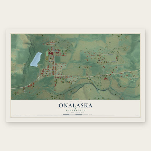 Onalaska, Washington map print, the full design