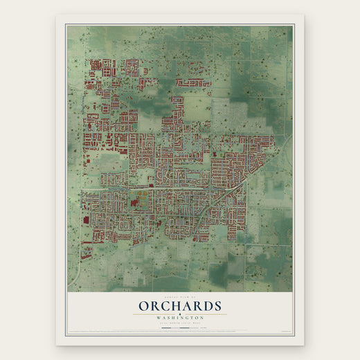 Orchards, Washington map print, the full design