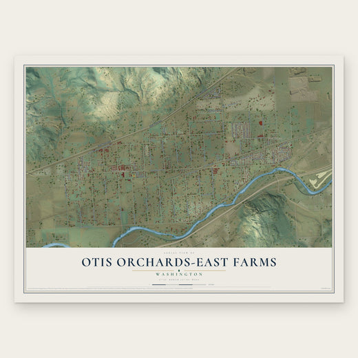 Otis Orchards-East Farms, Washington map print, the full design