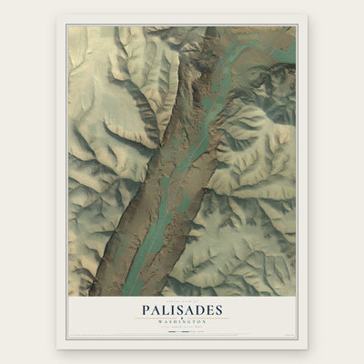 Palisades, Washington map print, the full design