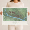 Map of Pasco, Washington, 12 x 18 inch unframed archival matte print