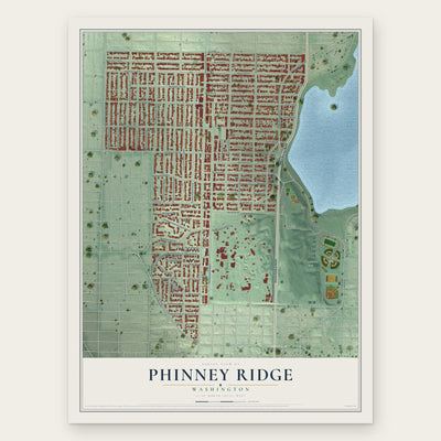 Phinney Ridge, Washington map print, the full design